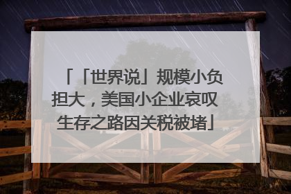 「世界说」规模小负担大，美国小企业哀叹生存之路因关税被堵