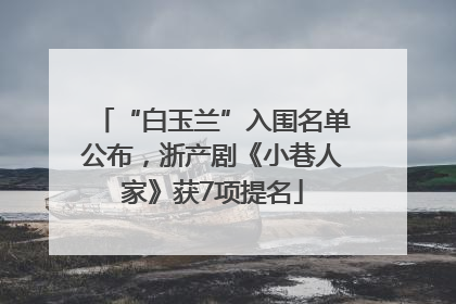 “白玉兰”入围名单公布，浙产剧《小巷人家》获7项提名