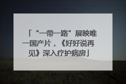 “一带一路”展映唯一国产片，《好好说再见》深入疗护病房
