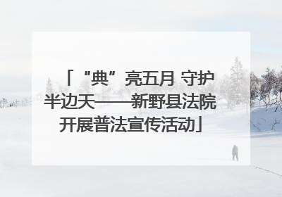 “典”亮五月 守护半边天——新野县法院开展普法宣传活动