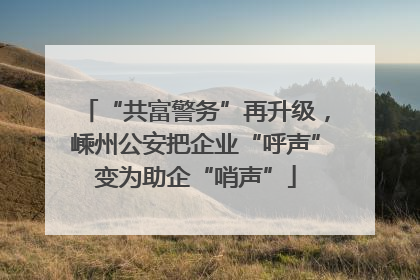 “共富警务”再升级，嵊州公安把企业“呼声”变为助企“哨声”