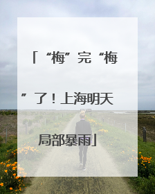 “梅”完“梅”了！上海明天局部暴雨