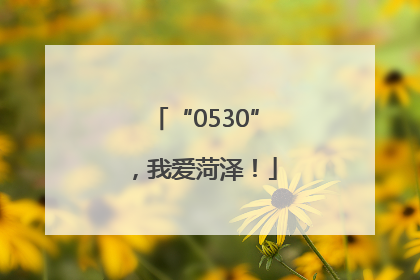 “0530”，我爱菏泽！