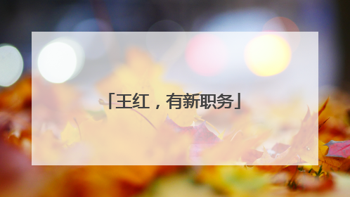 王红，有新职务