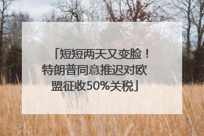 短短两天又变脸！特朗普同意推迟对欧盟征收50%关税