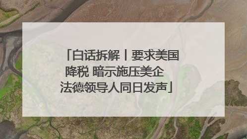 白话拆解丨要求美国降税 暗示施压美企 法德领导人同日发声