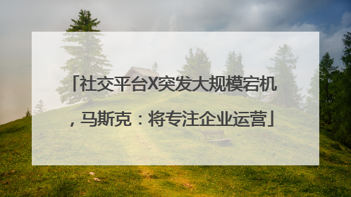 社交平台X突发大规模宕机，马斯克：将专注企业运营