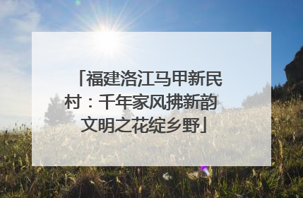 福建洛江马甲新民村：千年家风拂新韵 文明之花绽乡野
