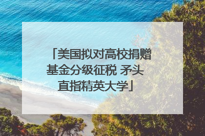 美国拟对高校捐赠基金分级征税 矛头直指精英大学