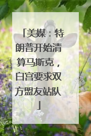美媒：特朗普开始清算马斯克，白宫要求双方盟友站队