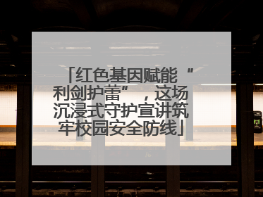 红色基因赋能“利剑护蕾”，这场沉浸式守护宣讲筑牢校园安全防线