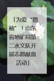 为爱“撸袖”！山东省地矿局第二水文队开展志愿献血活动
