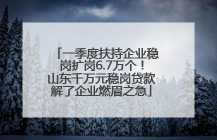 一季度扶持企业稳岗扩岗6.7万个！山东千万元稳岗贷款解了企业燃眉之急