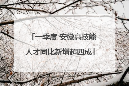 一季度 安徽高技能人才同比新增超四成