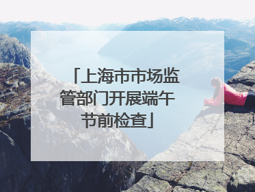 上海市市场监管部门开展端午节前检查