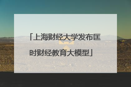 上海财经大学发布匡时财经教育大模型