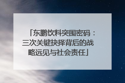 东鹏饮料突围密码：三次关键抉择背后的战略远见与社会责任