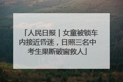 人民日报｜女童被锁车内接近昏迷，日照三名中考生果断破窗救人