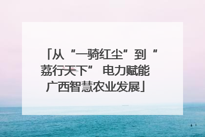 从“一骑红尘”到“荔行天下” 电力赋能广西智慧农业发展