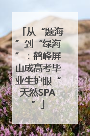 从“题海”到“绿海”：鹤峰屏山成高考毕业生护眼“天然SPA”