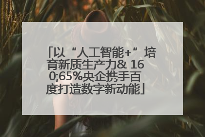 以“人工智能+”培育新质生产力& 160;65%央企携手百度打造数字新动能