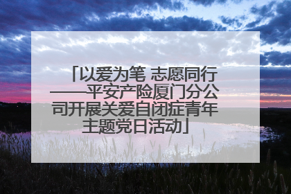 以爱为笔 志愿同行——平安产险厦门分公司开展关爱自闭症青年主题党日活动