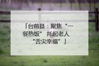 台前县：聚焦“一餐热饭” 托起老人“舌尖幸福”