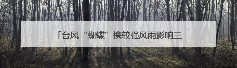 台风“蝴蝶”携较强风雨影响三亚：一女子被树砸倒送医，无大碍当天回家 当地已紧急清障