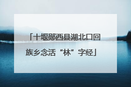 十堰郧西县湖北口回族乡念活“林”字经
