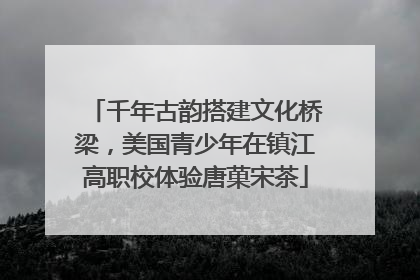 千年古韵搭建文化桥梁，美国青少年在镇江高职校体验唐菓宋茶