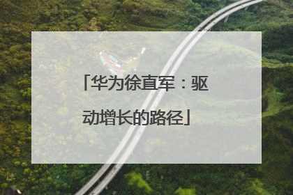 华为徐直军：驱动增长的路径