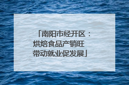 南阳市经开区：烘焙食品产销旺 带动就业促发展