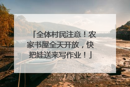 全体村民注意！农家书屋全天开放，快把娃送来写作业！