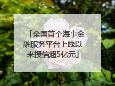 全国首个海事金融服务平台上线以来授信超5亿元