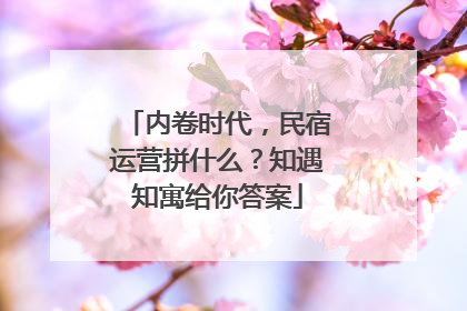 内卷时代，民宿运营拼什么？知遇知寓给你答案