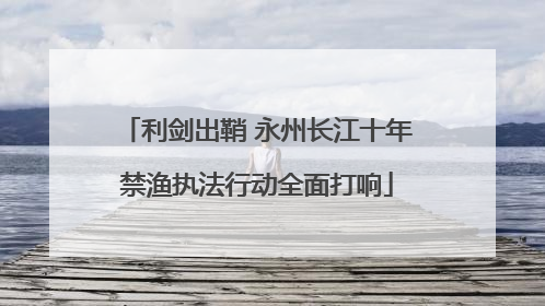 利剑出鞘 永州长江十年禁渔执法行动全面打响