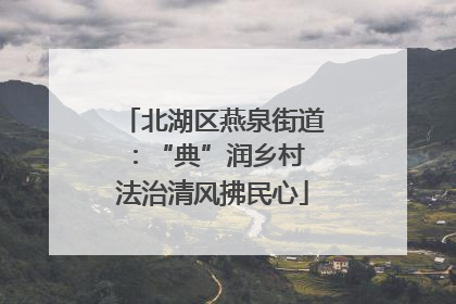 北湖区燕泉街道：“典”润乡村 法治清风拂民心