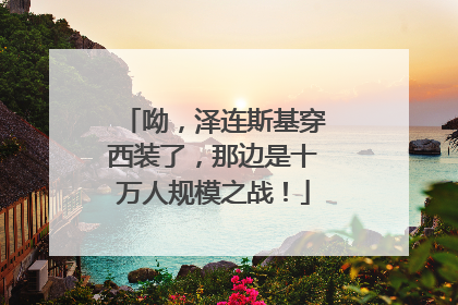 呦，泽连斯基穿西装了，那边是十万人规模之战！