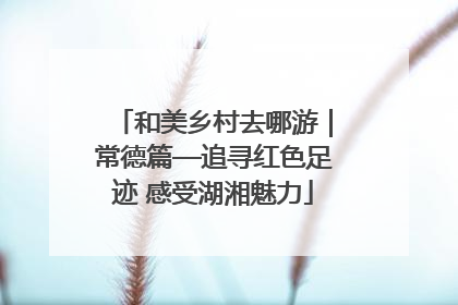 和美乡村去哪游｜常德篇—追寻红色足迹 感受湖湘魅力