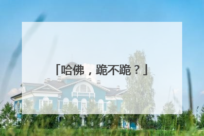 哈佛，跪不跪？