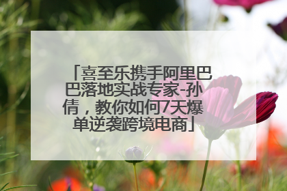 喜至乐携手阿里巴巴落地实战专家-孙倩，教你如何7天爆单逆袭跨境电商