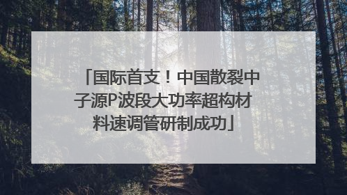 国际首支！中国散裂中子源P波段大功率超构材料速调管研制成功