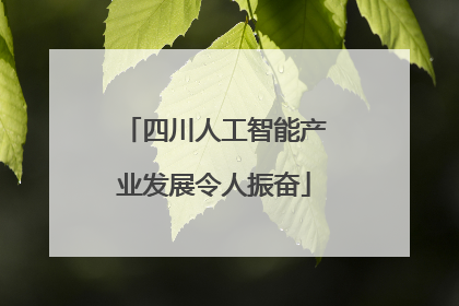 四川人工智能产业发展令人振奋