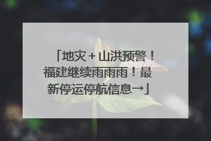 地灾＋山洪预警！福建继续雨雨雨！最新停运停航信息→