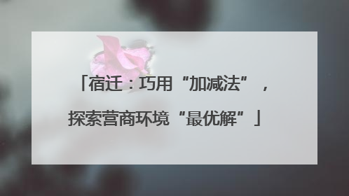 宿迁：巧用“加减法”，探索营商环境“最优解”
