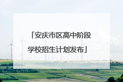 安庆市区高中阶段学校招生计划发布