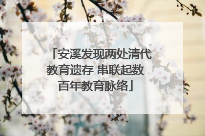 安溪发现两处清代教育遗存 串联起数百年教育脉络