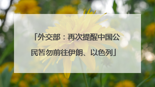 外交部：再次提醒中国公民暂勿前往伊朗、以色列