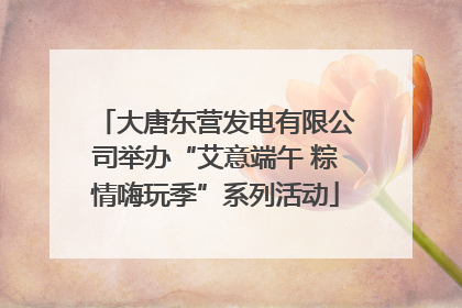 大唐东营发电有限公司举办“艾意端午 粽情嗨玩季”系列活动