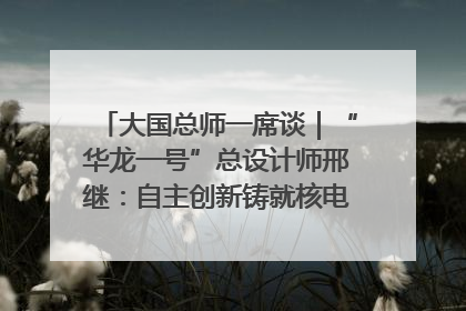 大国总师一席谈｜“华龙一号”总设计师邢继：自主创新铸就核电“国家名片”